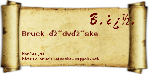 Bruck Üdvöske névjegykártya